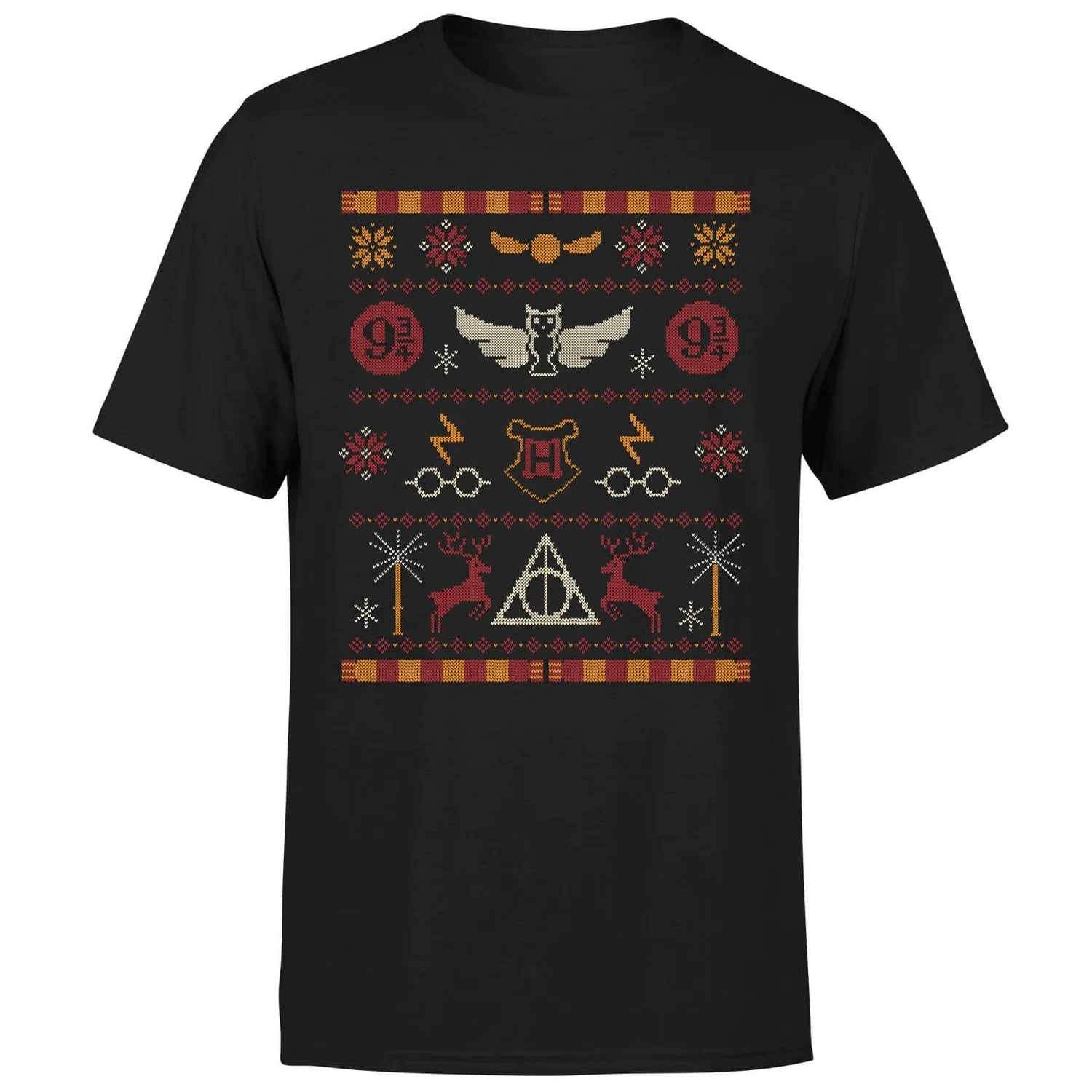 Harry Potter Knit Men's Christmas T-Shirt - Black 7 Harry Potter Knit Men's Christmas T-Shirt - Black - Image 5