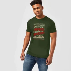 Elf Cotton-Headed-Ninny-Muggins Knit Men's Christmas T-Shirt - Forest Green -Cheap Christmas Franchises Store 11969974 1494627084436235