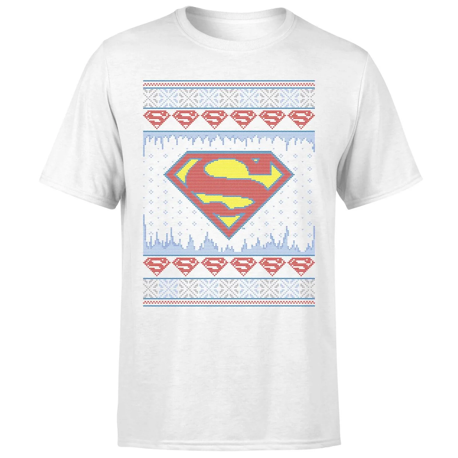 DC COMICS DC Supergirl Knit Men's Christmas T-Shirt - White 7 DC COMICS DC Supergirl Knit Men's Christmas T-Shirt - White - Image 5