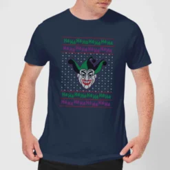 DC COMICS DC Joker Knit Men's Christmas T-Shirt - Navy