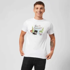 DC COMICS DC Nice Is Overrated Men's Christmas T-Shirt - White -Cheap Christmas Franchises Store 11970025 1644627087490649