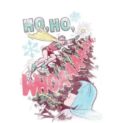 DC COMICS DC Ho Ho Whoaaaaaaa Men's Christmas T-Shirt - White -Cheap Christmas Franchises Store 11970034 1674627087618128