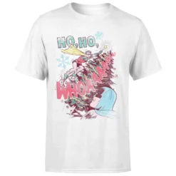 DC COMICS DC Ho Ho Whoaaaaaaa Men's Christmas T-Shirt - White -Cheap Christmas Franchises Store 11970034 7574627075948065