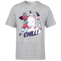 DC COMICS DC Chill! Men's Christmas T-Shirt - Grey -Cheap Christmas Franchises Store 11970043 2094627061029077
