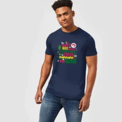 Elf Christmas Cheer Men's Christmas T-Shirt - Navy -Cheap Christmas Franchises Store 11970112 5834627064597049