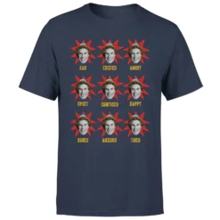 Elf Faces Men's Christmas T-Shirt - Navy -Cheap Christmas Franchises Store 11970145 1584627066610709