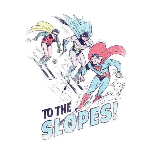 DC COMICS DC To The Slopes! Men's Christmas T-Shirt - White 4 DC COMICS DC To The Slopes! Men's Christmas T-Shirt - White - Image 2