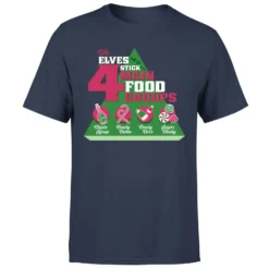Elf Food Groups Men's Christmas T-Shirt - Navy -Cheap Christmas Franchises Store 11970181 8914627068249936