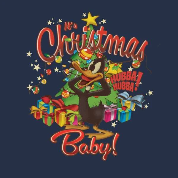 Looney Tunes Its Christmas Baby Men's Christmas T-Shirt - Navy 4 Looney Tunes Its Christmas Baby Men's Christmas T-Shirt - Navy - Image 2