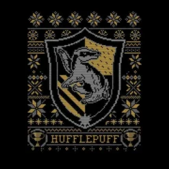 Harry Potter Hufflepuff Crest Men's Christmas T-Shirt - Black -Cheap Christmas Franchises Store 11970193 1924627068833670