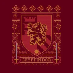 Harry Potter Gryffindor Crest Men's Christmas T-Shirt - Burgundy -Cheap Christmas Franchises Store 11970262 1314627063199394