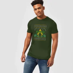 DC COMICS DC Aquaman Knit Men's Christmas T-Shirt - Forest Green -Cheap Christmas Franchises Store 11970268 1234627063663737