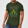 DC COMICS DC Aquaman Knit Men's Christmas T-Shirt - Forest Green -Cheap Christmas Franchises Store 11970268 3274627063512927
