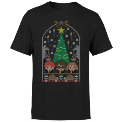 Harry Potter Hogwarts Tree Men's Christmas T-Shirt - Black -Cheap Christmas Franchises Store 11970316 1754627066660092