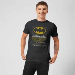 DC COMICS DC Seasons Greetings From Gotham Men's Christmas T-Shirt - Black -Cheap Christmas Franchises Store 11970340 8534627067289561