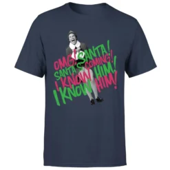 Elf Santa! I Know Him! Men's Christmas T-Shirt - Navy -Cheap Christmas Franchises Store 11970358 4194627068015486