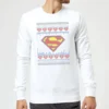 DC COMICS DC Supergirl Knit Christmas Jumper - White -Cheap Christmas Franchises Store 11970400 6214627070645151