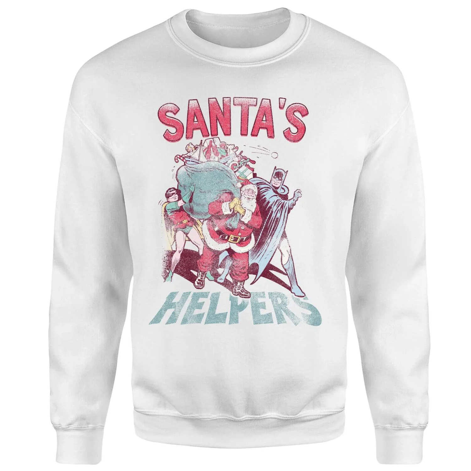 DC COMICS DC Santa's Helpers Christmas Jumper - White 6 DC COMICS DC Santa's Helpers Christmas Jumper - White - Image 4