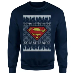 DC COMICS DC Superman Knit Christmas Jumper - Navy -Cheap Christmas Franchises Store 11970622 1624627069333998