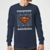 DC COMICS DC Superman Knit Christmas Jumper - Navy -Cheap Christmas Franchises Store 11970622 2104627069071972