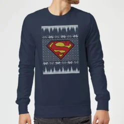 DC COMICS DC Superman Knit Christmas Jumper - Navy
