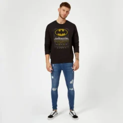 DC Comics Batman Seasons Greetings From Gotham Christmas Sweatshirt - Black -Cheap Christmas Franchises Store 11970703 1724627074737115