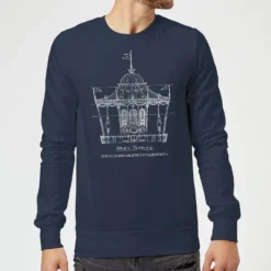 Disney Mary Poppins Carousel Sketch Christmas Jumper - Navy