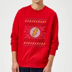 DC COMICS DC Flash Knit Christmas Jumper - Red