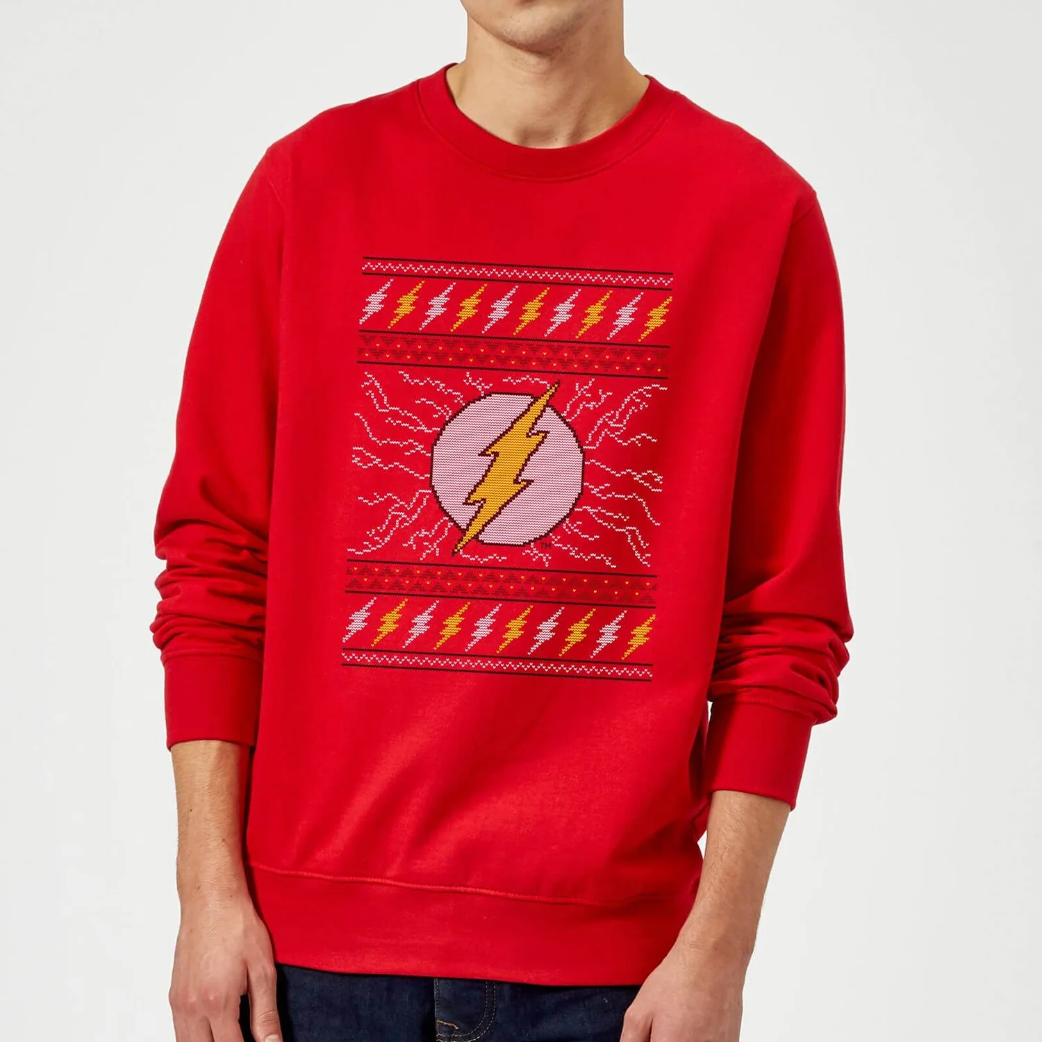 DC COMICS DC Flash Knit Christmas Jumper - Red 3 DC COMICS DC Flash Knit Christmas Jumper - Red