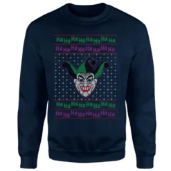 DC COMICS DC Joker Knit Christmas Jumper - Navy -Cheap Christmas Franchises Store 11970886 6304627063294449