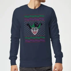 DC COMICS DC Joker Knit Christmas Jumper - Navy