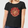 Harry Potter Hogwarts Christmas Crest Women's T-Shirt - Black -Cheap Christmas Franchises Store 12067363 1384657973847027