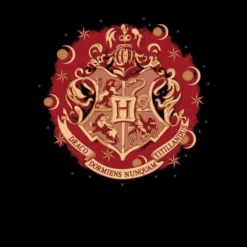 Harry Potter Hogwarts Christmas Crest Women's T-Shirt - Black -Cheap Christmas Franchises Store 12067363 1404657973931201