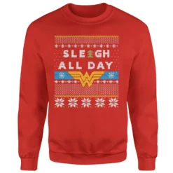 DC COMICS Wonder Woman 'Sleigh All Day Christmas Jumper - Red 9 DC COMICS Wonder Woman 'Sleigh All Day Christmas Jumper - Red -Cheap Christmas Franchises Store 12335420 1564714271048334