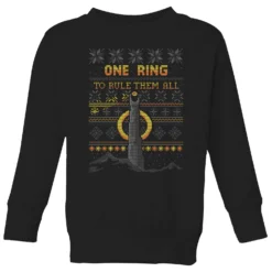 The Lord Of The Rings One Ring Kids' Christmas Sweatshirt In Black