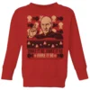 Star Trek: The Next Generation Make It So Kids' Christmas Jumper - Red -Cheap Christmas Franchises Store 12335964 1834714268597793
