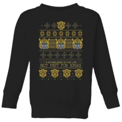 Transformers Bumblebee Classic Ugly Knit Kids' Christmas Jumper - Black