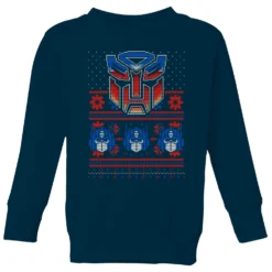 Transformers Autobots Classic Ugly Knit Kids' Christmas Jumper - Navy