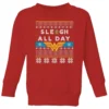 DC COMICS Wonder Woman 'Sleigh All Day Kids' Christmas Jumper - Red -Cheap Christmas Franchises Store 12336024 1654714268970855
