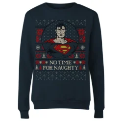 DC COMICS Superman May Your Holidays Be Super Women's Christmas Jumper - Navy -Cheap Christmas Franchises Store 12336082 5254714269443343