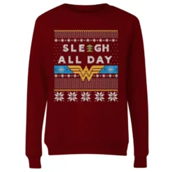 DC COMICS Wonder Woman 'Sleigh All Day Women's Christmas Jumper - Burgundy 9 DC COMICS Wonder Woman 'Sleigh All Day Women's Christmas Jumper - Burgundy -Cheap Christmas Franchises Store 12336261 4314714270034718