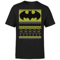 DC Comics Batman Men's Christmas T-Shirt In Black -Cheap Christmas Franchises Store 12336609 1964714272163332