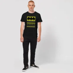 DC Comics Batman Men's Christmas T-Shirt In Black -Cheap Christmas Franchises Store 12336609 4384714271951796