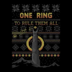 The Lord Of The Rings One Ring Men's Christmas T-Shirt In Black -Cheap Christmas Franchises Store 12336618 1784714272430614