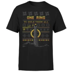 The Lord Of The Rings One Ring Men's Christmas T-Shirt In Black -Cheap Christmas Franchises Store 12336618 3974714272652758