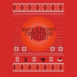 Looney Tunes Knit Men's Christmas T-Shirt - Red -Cheap Christmas Franchises Store 12336648 1334714228084710