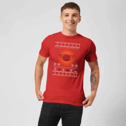 Looney Tunes Knit Men's Christmas T-Shirt - Red -Cheap Christmas Franchises Store 12336648 1724714270053297
