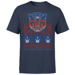 Transformers Autobots Classic Ugly Knit Men's Christmas T-Shirt - Navy -Cheap Christmas Franchises Store 12336654 2994714228037982