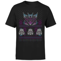 Transformers Decepticons Classic Ugly Knit Men's Christmas T-Shirt - Black -Cheap Christmas Franchises Store 12336666 3224714271248827