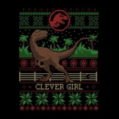 Jurassic Park Clever Girl Men's Christmas T-Shirt - Black -Cheap Christmas Franchises Store 12336681 1294714228139205
